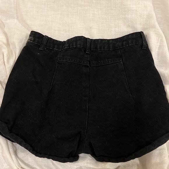 Black High Waisted Shorts - Picture 2 of 3